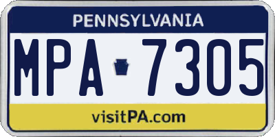 PA license plate MPA7305