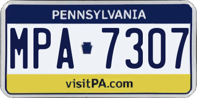 PA license plate MPA7307