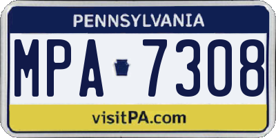 PA license plate MPA7308