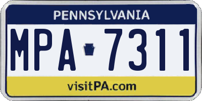 PA license plate MPA7311