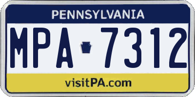 PA license plate MPA7312