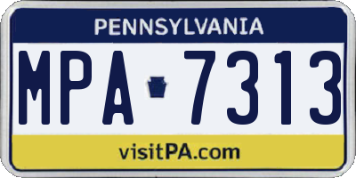 PA license plate MPA7313