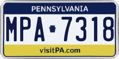 PA license plate MPA7318