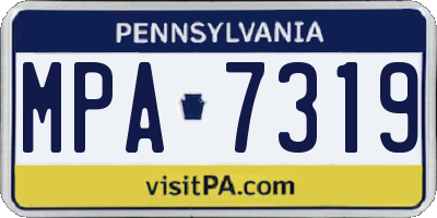 PA license plate MPA7319