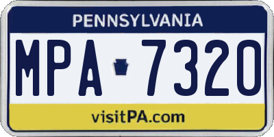 PA license plate MPA7320