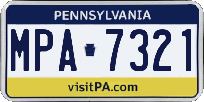 PA license plate MPA7321