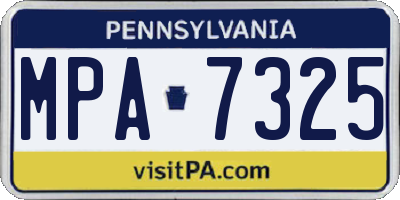 PA license plate MPA7325