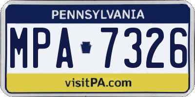 PA license plate MPA7326