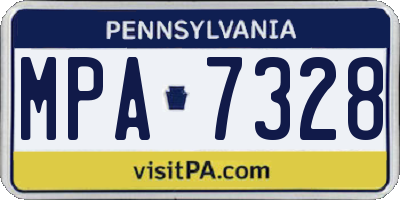 PA license plate MPA7328