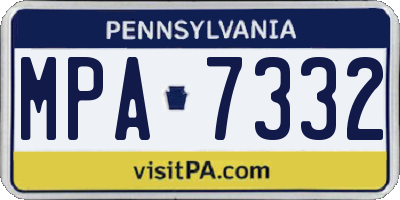 PA license plate MPA7332