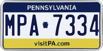 PA license plate MPA7334