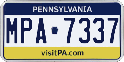 PA license plate MPA7337