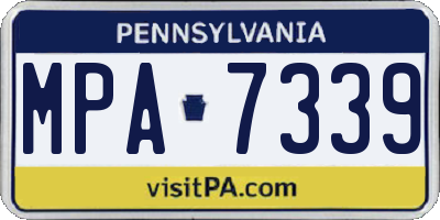PA license plate MPA7339