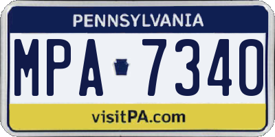 PA license plate MPA7340