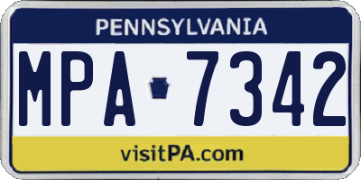 PA license plate MPA7342