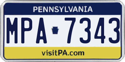 PA license plate MPA7343