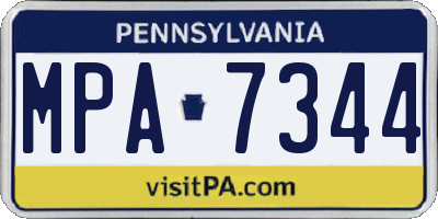 PA license plate MPA7344