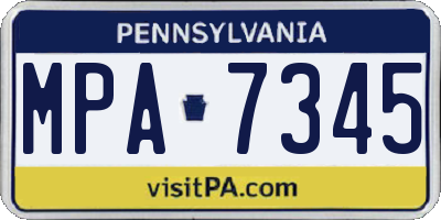 PA license plate MPA7345