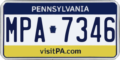PA license plate MPA7346