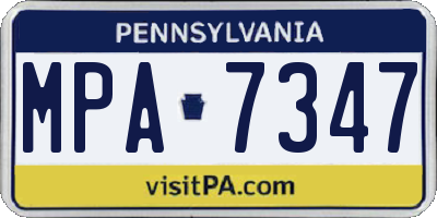 PA license plate MPA7347
