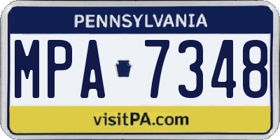 PA license plate MPA7348