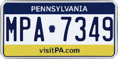 PA license plate MPA7349