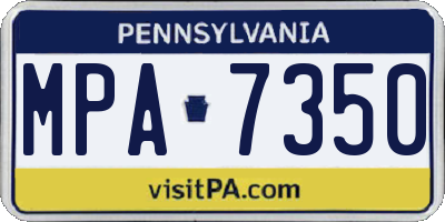 PA license plate MPA7350