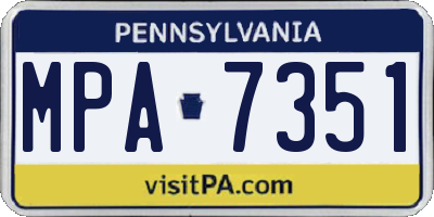 PA license plate MPA7351