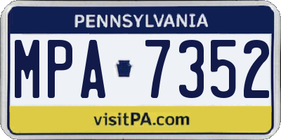 PA license plate MPA7352
