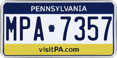 PA license plate MPA7357