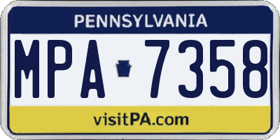 PA license plate MPA7358