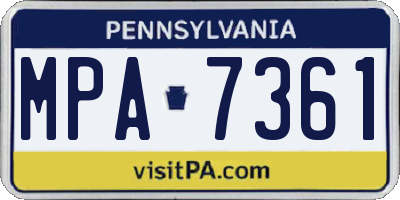 PA license plate MPA7361