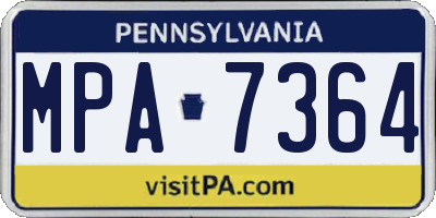 PA license plate MPA7364