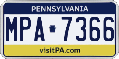PA license plate MPA7366