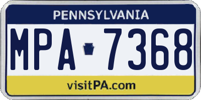 PA license plate MPA7368