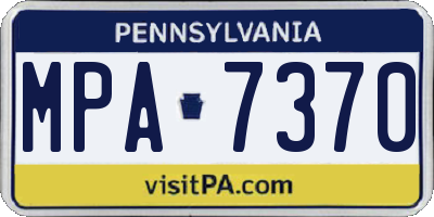 PA license plate MPA7370