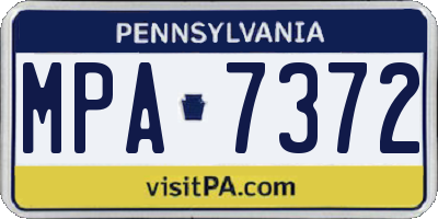 PA license plate MPA7372
