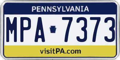 PA license plate MPA7373