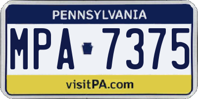 PA license plate MPA7375