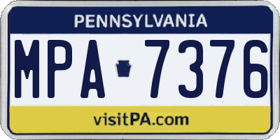 PA license plate MPA7376