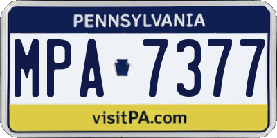 PA license plate MPA7377