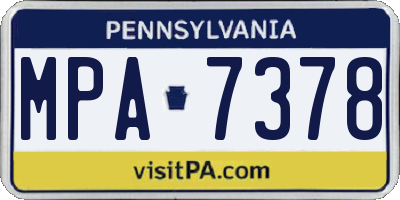 PA license plate MPA7378