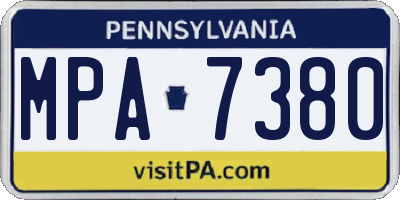 PA license plate MPA7380