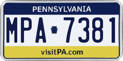 PA license plate MPA7381