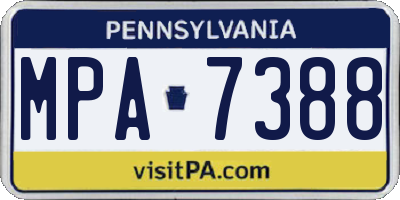 PA license plate MPA7388