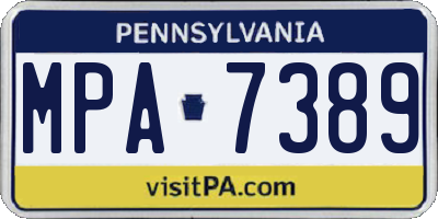 PA license plate MPA7389