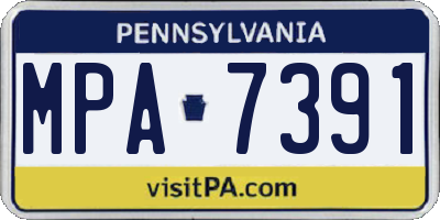 PA license plate MPA7391