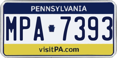 PA license plate MPA7393
