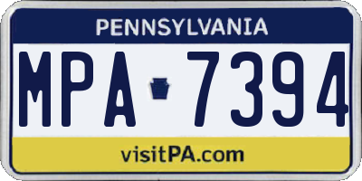 PA license plate MPA7394