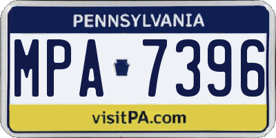 PA license plate MPA7396